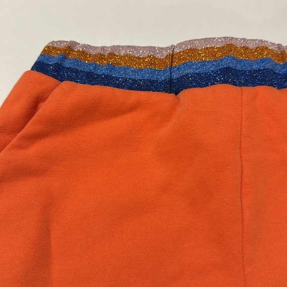 QUEEN OF SPARKLES Bright Orange Shorts with Sequin Butterfly - Picture 3 of 5